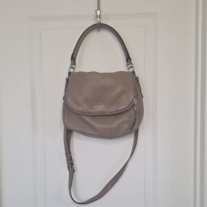 kate spade Taupe Pebble Leather Shoulder Bag
